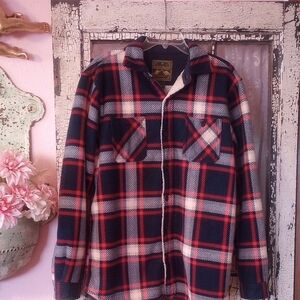Plaid Sherpa-Lined Jacket